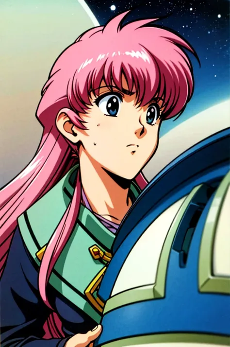 highest quality, masterpiece, high resolution, alone, （haman khan），（機動戦士zgundam），（zeon_uniform），（black‗mantle），（pink_hair color）...