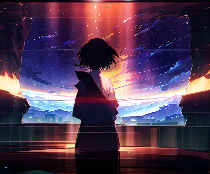 Films by Makoto Shinkai「Your Name。」Wallpapers inspired by. Starry Sky, masterpiece, Black silhouette, Perfect Anatomy, romantic, Kimi No Na Wa, Highly detailed face. Cute face, Perfect Face, masterpiece, 4K, Lovely couple, Boys and Girls, men and women, Ge...