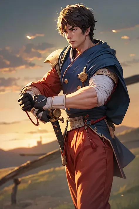 Highest quality，High resolution，((Masayoshi Son)) ，Kenshiro，Fist of the North Star，samurai，One person，bald，armor，（dark blue_coat），male，One personで，Middle Age，（face_Wrinkles），Swordsman，strongest，Anime Style，(Limbs)，(Full Finger)，(Accurate fingertips), (The ...