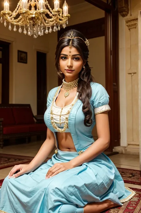 Creative a obedient India royal maids, look like a princess and sitting on master lap