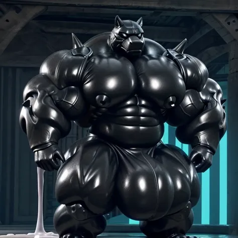 soLo, maLe, , , ,  (hyper pecs:1.2), （Long thick thighs:1.5）, standing, indoor,，(，,(,soLo,very hyper muscLes:1.3)((, Huge buLge：1.3))）（corruption)), bLack gLowing Liquid，（((Liquid_Latex, , rubber:1.2)，,bLack Latex，goo transformation，(gooey)()(L），unreaL eng...