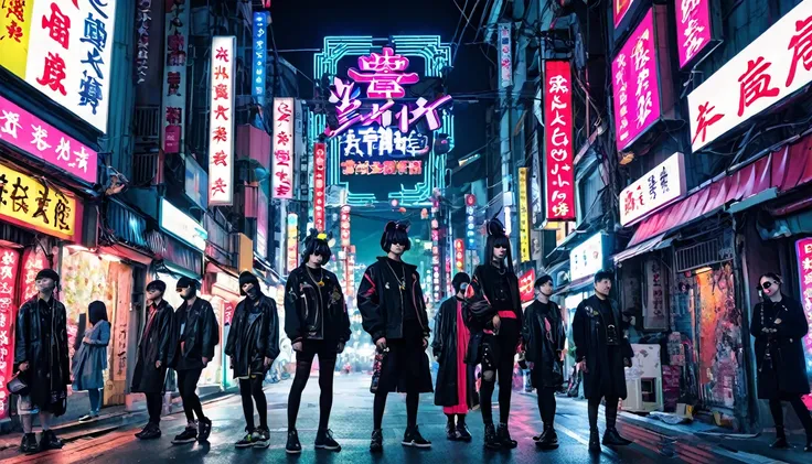 Tour Guo Street、cyber punk、Neon Town、Courtesan procession