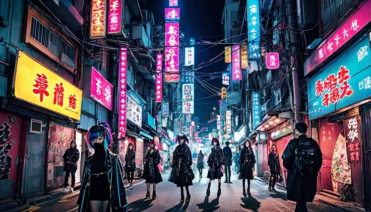 Tour Guo Street、cyber punk、Neon Town、Courtesan procession