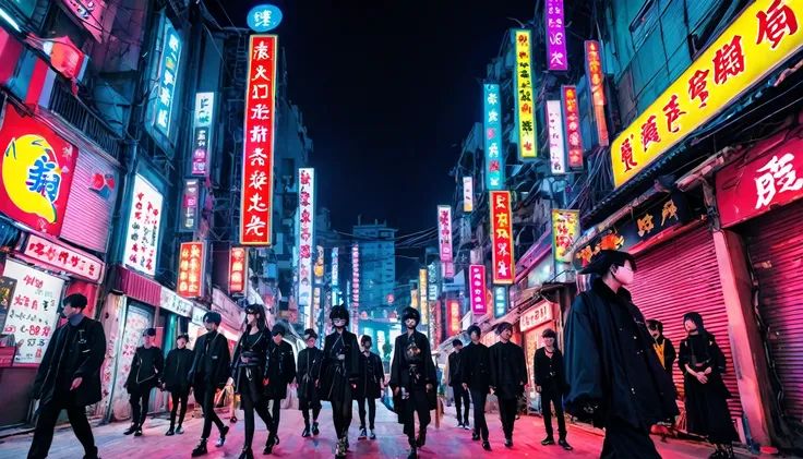 Tour Guo Street、cyber punk、Neon Town、Courtesan procession