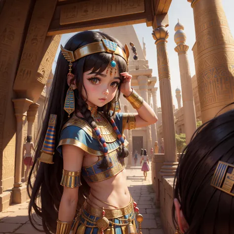 Cute ancient Egyptian princess、Colorful temples of ancient Egypt、The colorful streets of ancient Egypt