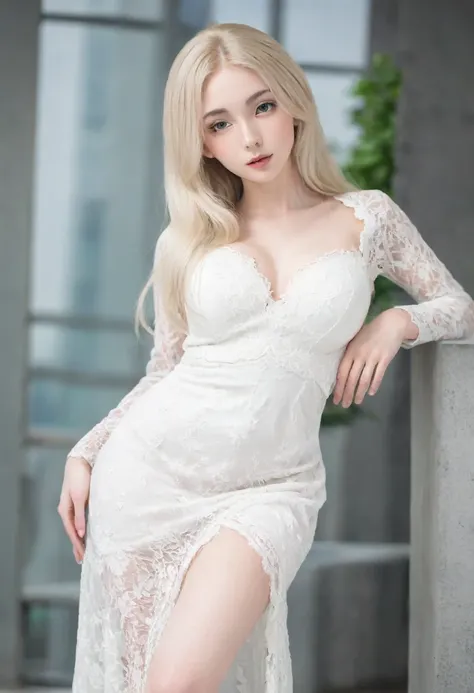 （（european caucasian woman））、（（mary, 18 years old））one person、thin contours、grey eyes、big breasts、narrow waist、white and translu...