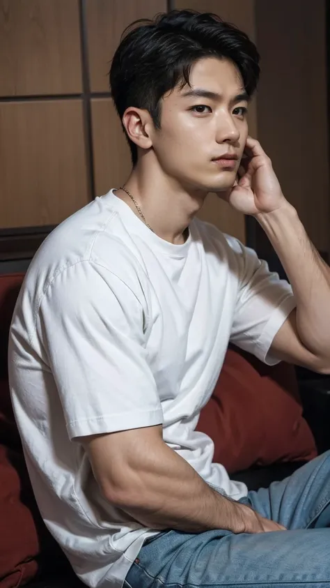 handsome chinese young man makes him even more handsome、fascinating images show very manly and handsome men from china, 32 years...