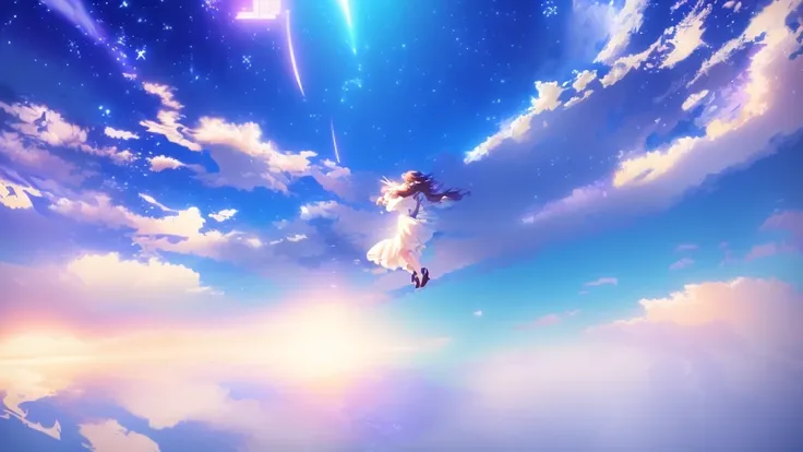 anime, A girl in a white dress floats in the water, Makoto Shinkai Cyril Rolland, anime girl walking on water, anime movie background, beautiful anime scene, todays featured anime still, anime film still, screenshot from the anime film, anime still film an...