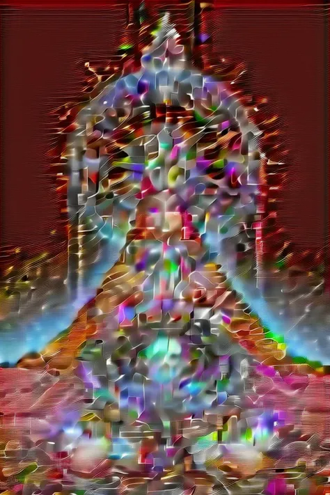 Santa Muerte, gold, Orange, yellow, red, green, Purple, Black, Holy Death, Sublime, Highest quality, Digital Painting, extremely Smooth, fluid, 3D fractals, Particles of light, dream-like, Smooth, Sparkling, dream-like glow, Saint of Death, Goddess of Deat...