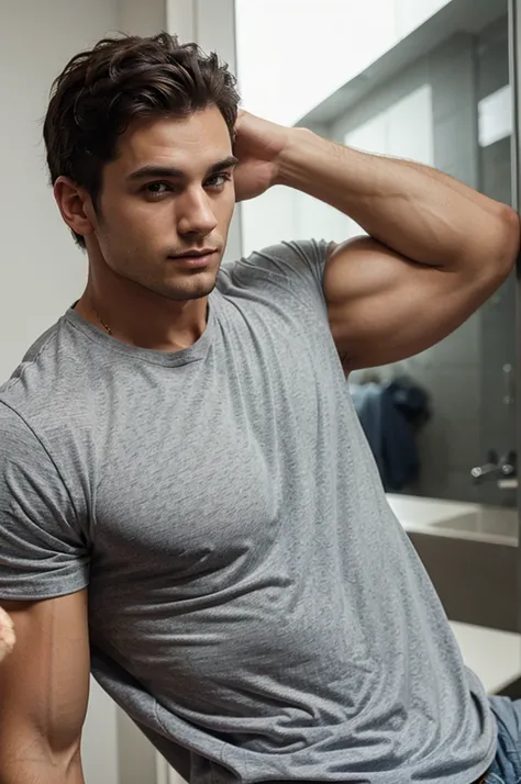 Cute muscular men with shirt 