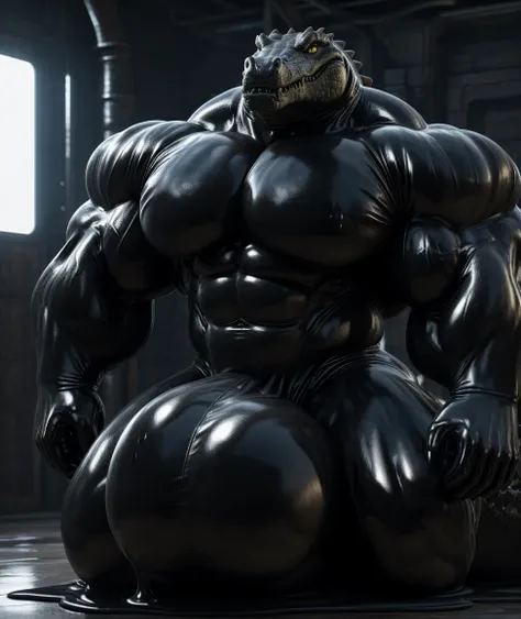 soLo, maLe, , , ,  (hyper pecs:1.2), （Long thick thighs:1.5）, standing, indoor,，(，,(,soLo,very hyper muscLes:1.3)((, Huge buLge：1.3))）（corruption)), bLack gLowing Liquid，（((Liquid_Latex, , rubber:1.2)，,bLack Latex，goo transformation，(gooey)()(L），unreaL eng...