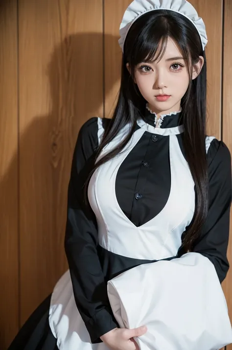 anime girl in a maid outfit with a white and black dress, anime girl in a maid costume, maid outfit, maid dress, gorgeous maid, guweiz, maid, anime girl wearing a black dress, anime cat girl in a maid costume, clean detailed anime art, wearing maid uniform...