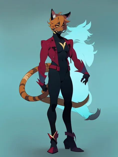 ((1 man)), ((Adopt the concept of the character)) , whole body, catman, catboy half cat with ears, . stands upright