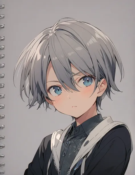 Middle school boy　Grey Hair