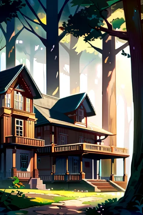 Big house in forest 