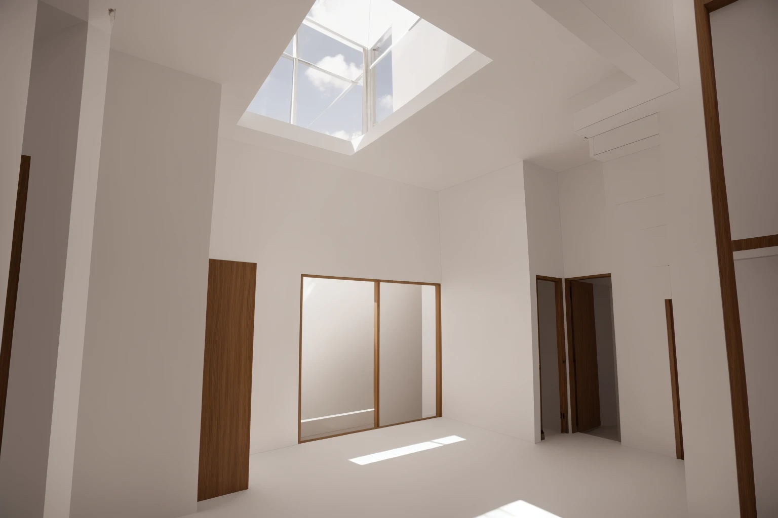 interior living room with skylight