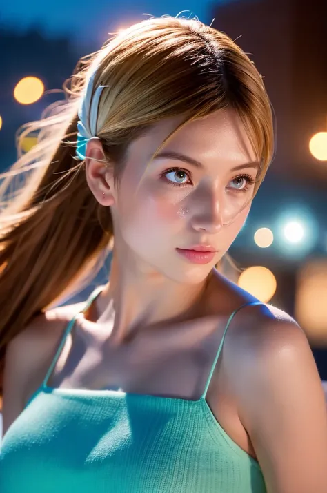 Highest quality, masterpiece, High resolution, 1 Girl,Tyndall effect,Realistic,,(High definition skin:1.2), 8K  UHD, , Frank, High resolution, 4K, 8k night scene,one piece,summer