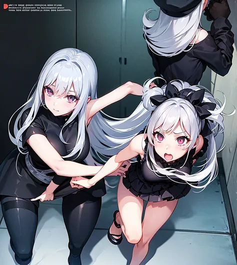 kanzaki ranko silver hair twin drill naked pushing a girl to the floor inserting a man&#39;s penis into a woman&#39;s penis sex ...