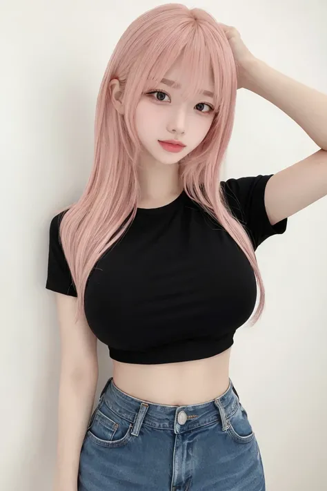 Pink Hair、masterpiece、Highest quality、Extremely detailed 8K、Ultra HD、Very detailedな、Very detailed、Very realistic、Photo Real、Japanese、One Girl、High head rate、Beautiful realistic face、Realistic face in every detail、High detail, Realistic Hair、Beautiful and r...