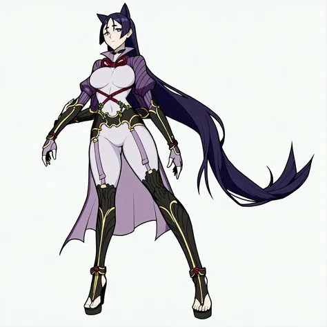 raikou, ninomae outfit with catsuit, 4 arms, full body.