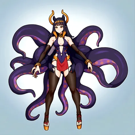 Yamato, ninomae halo, ninomae tentacles, 4 arms, full body.