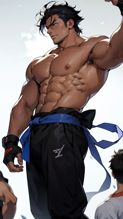 anime Man, muscular, fought with people