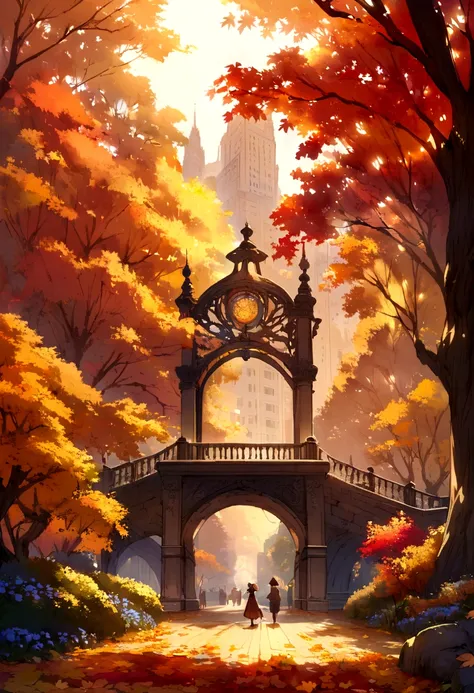 a beautiful place in central park in autumn