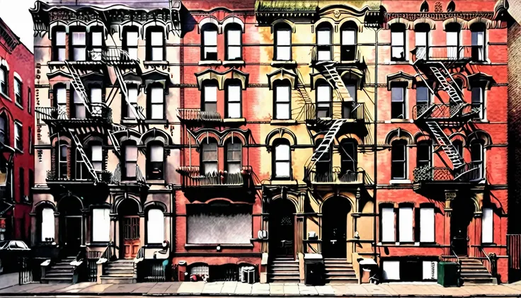 cover of led zeppelin's "physical graffiti" album.