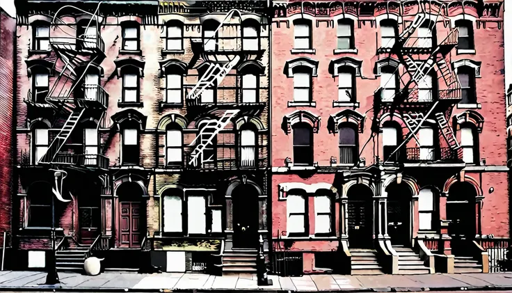 cover of led zeppelin's "physical graffiti" album.