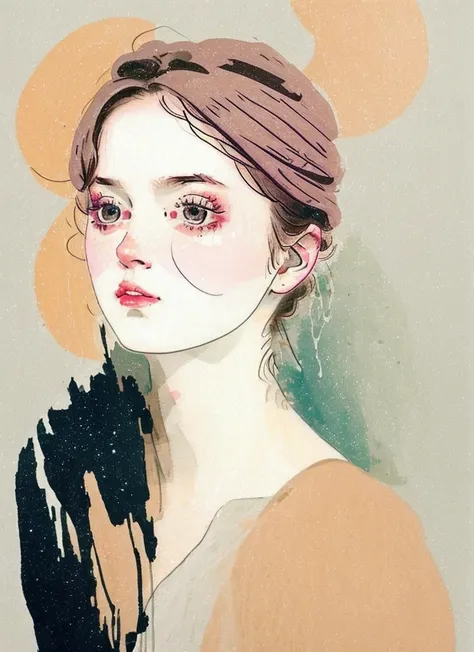 (nsfw:0.8), a woman by agnes cecile, luminous design, pastel colours, ink drips, autumn lights