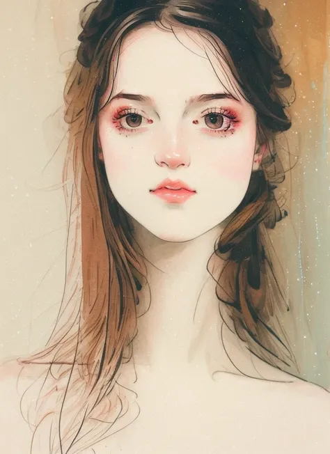 (nsfw:0.8), a woman by agnes cecile, luminous design, pastel colours, ink drips, autumn lights