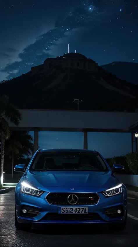 Blue night, rich car