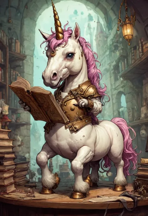 Fantasy unicorn, pussy, author：Brian Kesinger, best quality, masterpiece, Ultra-high detail, 8K