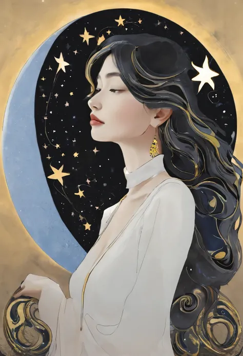 Moon,star,woman