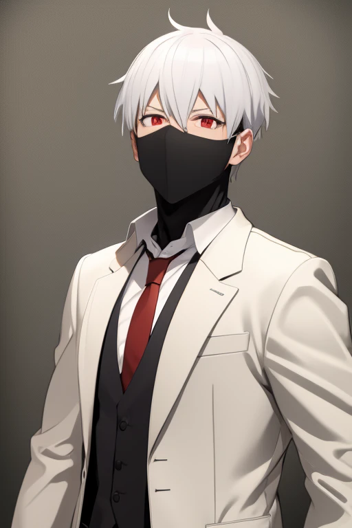 Shoto Todoroki from My Hero Academia red eyes and white hair, pale skin. Looking directly at the viewer