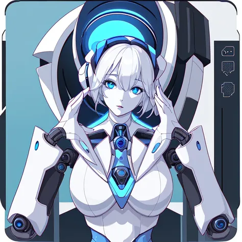 (modern, ellegant, beautiful and smart robot assistant), (icon)