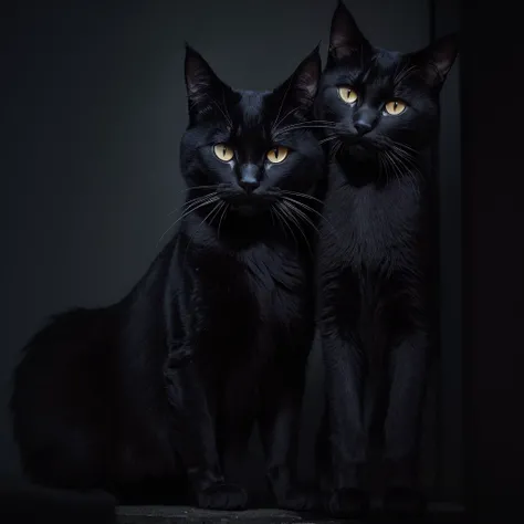 Black cat in the dark 