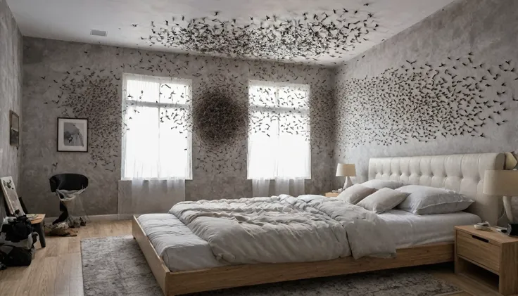 modern bedroom, full of insects of all kinds. this is the night [bedroom] [insect] [fly] [spiders] [disgusting] [horror] [night]