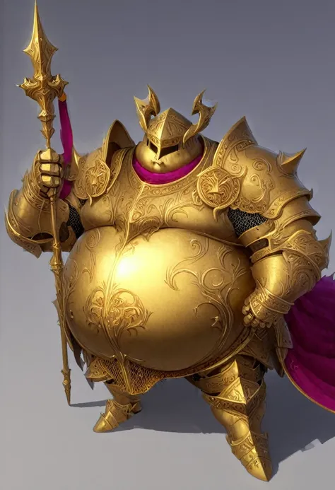 obese knight with gold armor. [man] [knight] [fat] [obese] [gold armor]