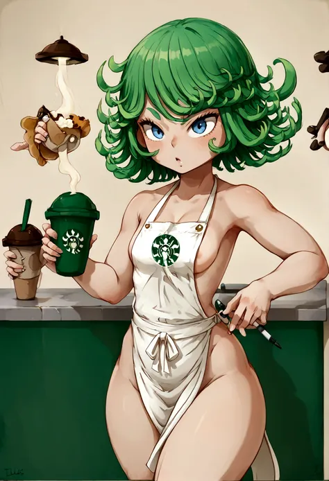 score_9,tatsumaki,starbucks,apron,nude,