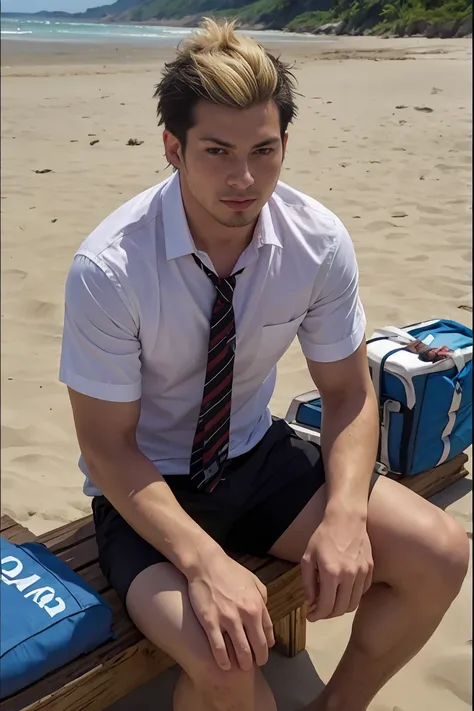 handsome suguru ryuji ,beach