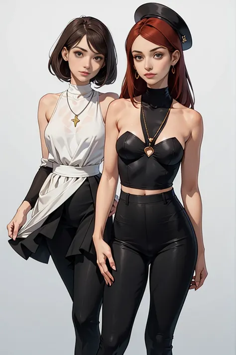 flat heart, make-up, mascara, Lips are soft or colored, redheadwear, russet hair, Grinning, fundo preto Simpler, minimalism, monotone, paletas de cores Simpler, cleaned up, Sharp Projects, fluid silhouettes, skirts and tight pants, high-waisted skirts and ...