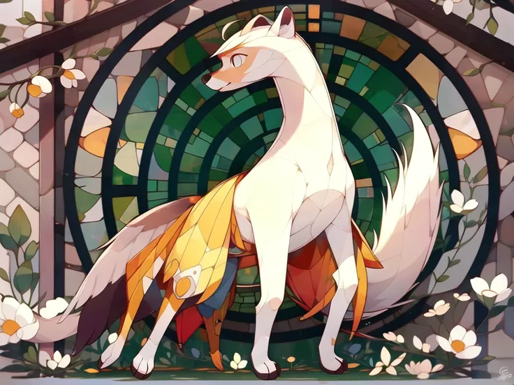 Gigant Nine-tailed white,(((animal))),(boli),full body,solo,