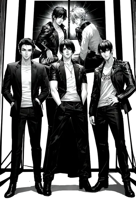 poster da boy band TBS, Dynamite music, black andwhite