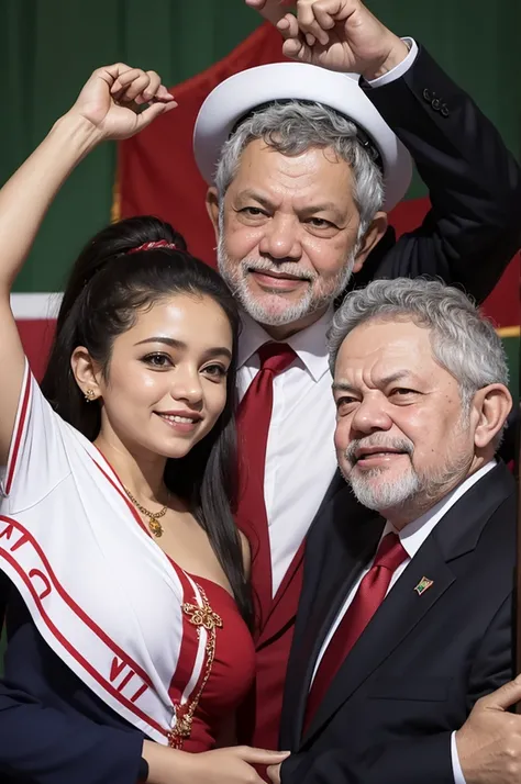 President Lula with Leandrinha&#39;s face 