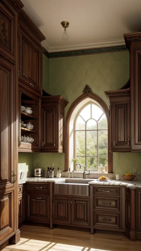 Rococo style castle kitchen