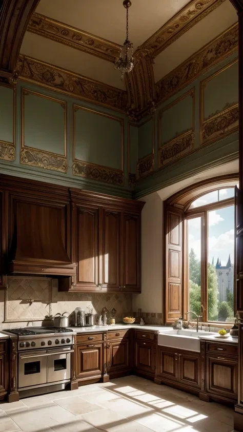 Rococo style castle kitchen