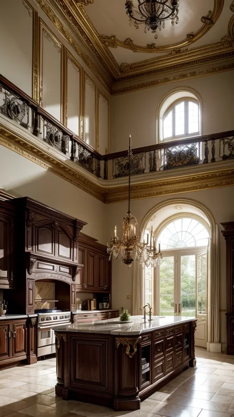 Rococo style castle kitchen