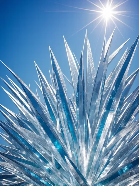 ice spikes, bright and sharp 