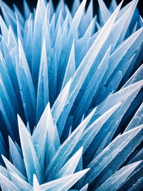 ice spikes, bright and sharp 